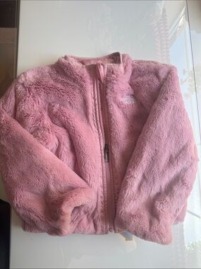 The North Face Soft Pink Plush reversible Zip Jacket